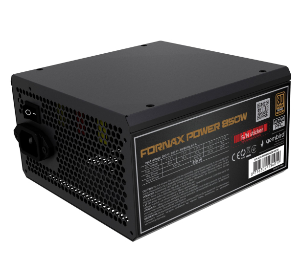 Gembird Fornax 850W 80 Plus Bronze - 1346449 - zdjęcie 2